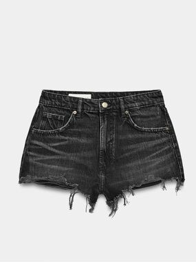 Zara TRF RIPPED HIGH-WAISTED DENIM SHORTS